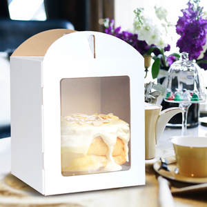 Boîte à donuts blanche personnalisée pour emballage alimentaire, boîte à gâteaux haute personnalisée en carton ondulé avec logo - Product Image 3