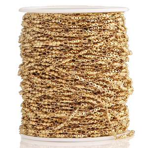 Beaded Chain Steel <b>Gold</b> Double Bead Rice Chain For DIY Bracelet <b>Anklet</b> Jewelry Accessory - Product Image 1