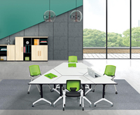 Table de formation mobile pliable, table de conférence trapézoïdale pour bureau et école