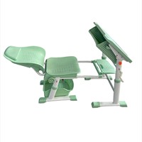 Ensemble table et chaise d'étude pour salle de classe avec repose-pieds pour la pause déjeuner, chaises inclinables avec rangement