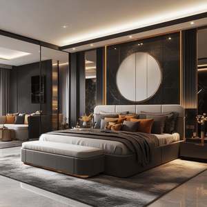 Ensemble de meubles de chambre à coucher en bois moderne personnalisé professionnel pour la maison, la villa, l'appartement et l'hôtel - Dimensions personnalisées écologiques - Product Image 5