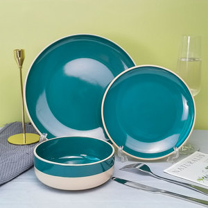 Juego de Platos y Tazones Redondos <span class=keywords><strong>Soho</strong></span> con Esmalte de Color Verde Oscuro, 18 Piezas, para 6 Personas, Vajilla de Cerámica - Product Image 6