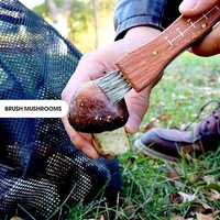 Offre Spéciale cueillette en plein air coupe manche en bois couteau pliant couteau champignon avec brosse porte-clés