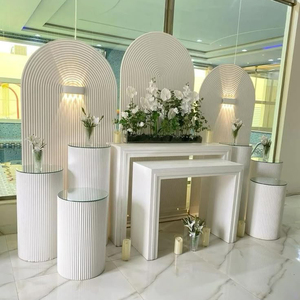 Arco de Boda de Acrílico Blanco, Decoración para Fiestas, Fondo Ondulado, Base Redonda para Pastel, Suministros para Bodas - Product Image 1