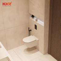 Kkr Kingkonree Cuvette de toilette verte en céramique sans monture deux pièces Ensemble de WC de salle de bain suspendu au mur élégant