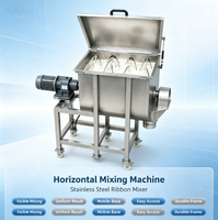 Mélangeur horizontal industriel automatique en acier inoxydable 304 pour poudres sèches, céréales, aliments pour animaux et matériaux en vrac
