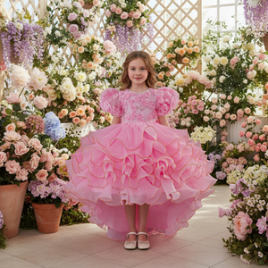 <span class=keywords><strong>Robe</strong></span> de mariée florale de style européen pour fille, élégante <span class=keywords><strong>robe</strong></span> de soirée queue-de-pie, <span class=keywords><strong>robe</strong></span> de fête pour fille, <span class=keywords><strong>robe</strong></span> de mode moelleuse pour fille avec nœud - Product Image 1