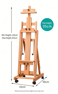 Cavalletto artistico e da disegno LISI Studio H-Frame inclinabile e regolabile in legno di faggio, mobile, grande, <span class=keywords><strong>con</strong></span> opzione logo personalizzato, per adulti e artisti - Product Image 2