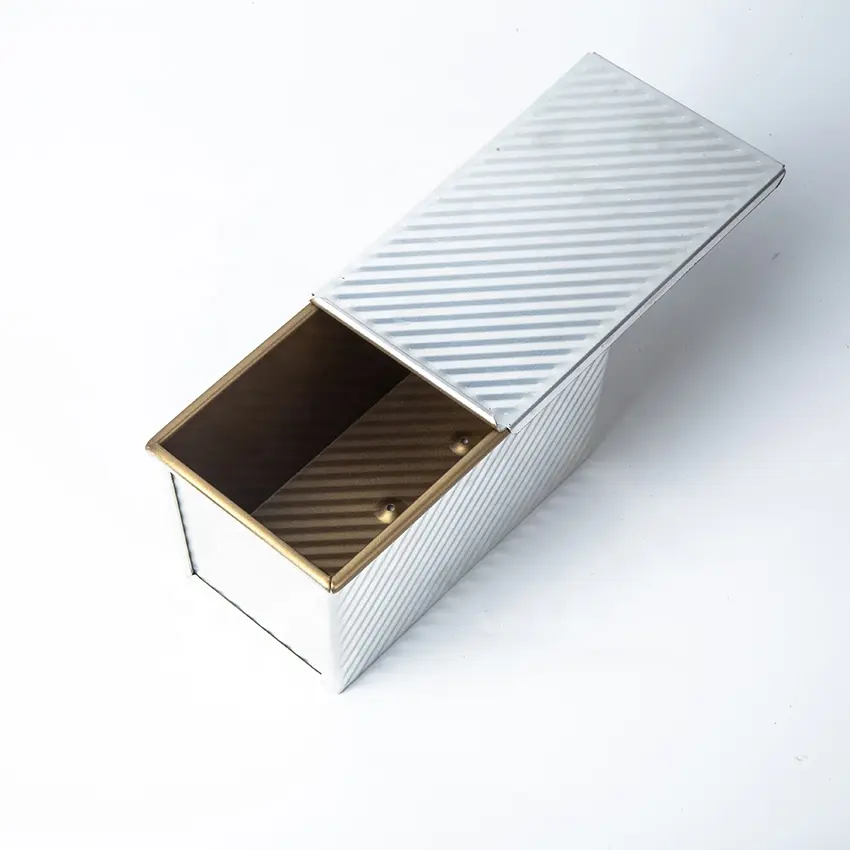 Custom size nonstick corrugated pullman bread loaf pan fluted cake pan toast box tray with lid