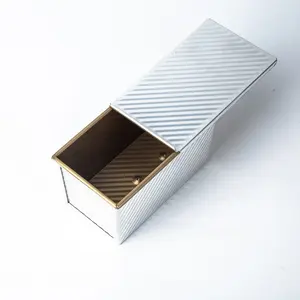 Custom Size Nonstick Corrugated Pullman Bread Loaf Pan Fluted Cake Pan Toast Box Tray With Lid