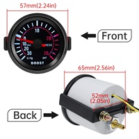 HD 52mm lensa asap Auto Tachometer LED putih 0-8000 RPM Meter mobil Boost Bar Psi vakum suhu air pengukur tekanan minyak