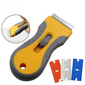 <b>Plastic</b> Handle Glass Tile Floor Cleaning <b>Scraper</b> Extendable Tool With Replacement Blades For Wallpaper Adhesive Remover - Product Image 1
