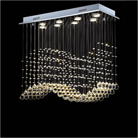 Grand éclairage de luxe de haute qualité Salle à manger rectangulaire K9 Cristal Spirale Goutte de pluie Lustre à led moderne Suspension