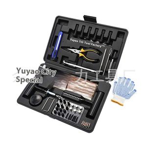 <span class=keywords><strong>Kit</strong></span> de réparation rapide des pneus de voiture en cas d'urgence, 102 pièces, ensemble d'outils manuels en métal noir et rouge pour pneus sans chambre à air - Product Image 5