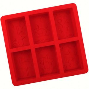 Moule en silicone pour bougie aromatique faite à la main, design flamant rose carré, 6 cavités, sans BPA, OEM/ODM, respectueux de l'environnement, personnalisable - Product Image 3
