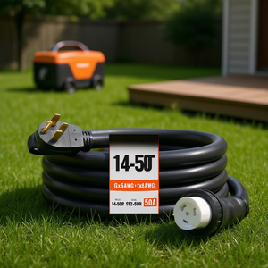 สายไฟเครื่องกำเนิดไฟฟ้า Nema 14-50P ยาว 25 ฟุต 50 แอมป์ หัวต่อแบบล็อคเกลียว STW 3x6AWG สำหรับใช้งานกลางแจ้ง - Product Image 2
