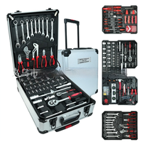 Meilleure vente transfrontalière : Coffret d'outils de réparation automobile en acier au carbone, 187/399 pièces, avec clé à cliquet et douilles rapides