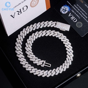 Cadena cubana de moissanita de 18 mm estilo Miami, collar y pulsera de hip hop, joyería Iced Out para hombres y mujeres - Product Image 3