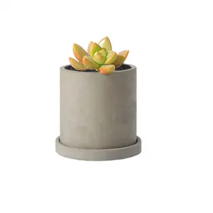 4 pouces Gris Non Émaillée Ciment Succulentes Pots de Planteur Béton Cactus Planteur Mini Pot Pots De Fleurs
