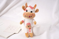 Porte-clés en peluche vache mignon et moelleux de 15 cm, breloque pour sac à dos et sac à main