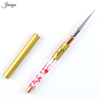 Lot de pinceaux de luxe pour nail art avec manche métallique ovale ciselé, pinceaux plats pour outils professionnels de manucure, marque privée