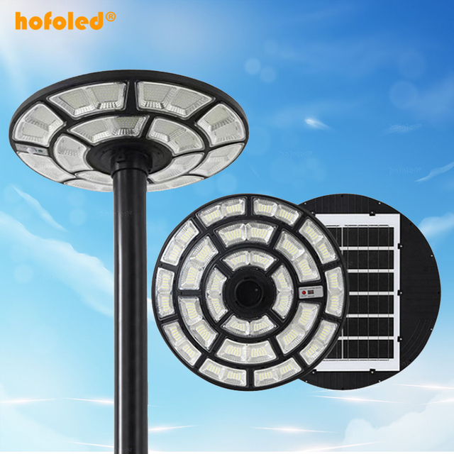 1500W 2000W ABS Circular Dusk to Dawn Integrated Solar Panel Motion Sensor UFO Outdoor IP65 LED Solar Street Light for Garden