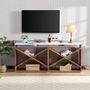 Một chiếc bàn <span class=keywords><strong>console</strong></span> phong cách Bắc Âu bằng gỗ cổ điển, dùng làm bàn lối vào, bàn phòng khách, có sẵn trong kho, giao hàng nhanh. - Product Image 1