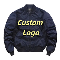Blouson Bomber Homme Épais et Élégant avec Logo Personnalisé, Col Montant et Fermeture Éclair Intégrale, Rembourrage MA-1