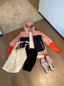 Women's XL Size Color-Blocked Soft Shell Winter Hiking <strong>Suit</strong> Breathable Windproof Zipper Closure Waterproof Print Plus Size - Product Image 6