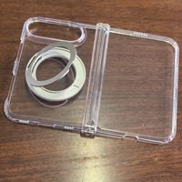 Étui magnétique transparent de luxe compatible avec iPhone Duo 18 Fold, support rotatif à 360°, coque de protection en TPU avec protection de la charnière en verre
