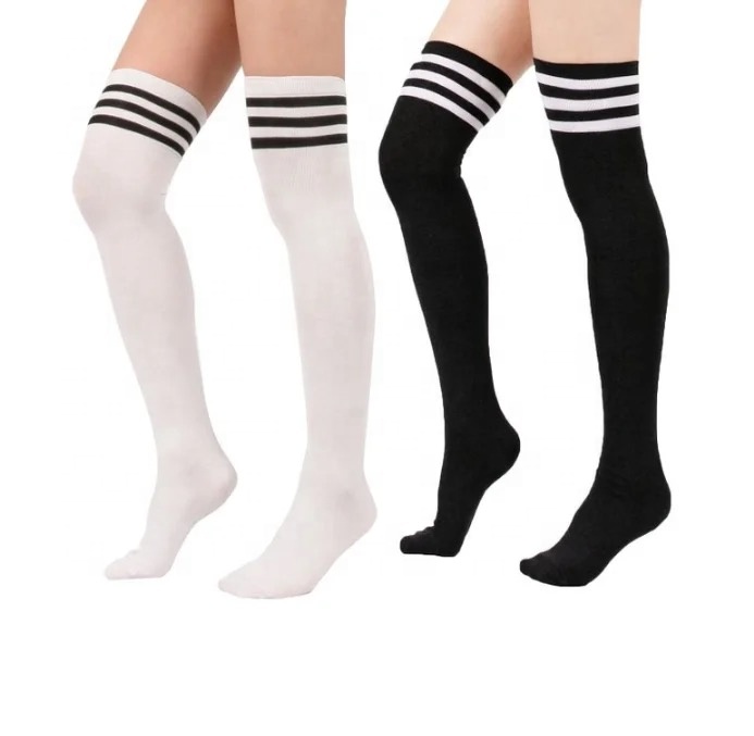 Frauen Dicke hohe Strümpfe über dem Knie Hohe Socken Warme lange Socken Japanische Unterstützung Kompression gymnastik Sport Tennis Golf Knies trümpfe