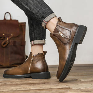 Botas de Tobillo Casuales de Cuero Genuino Negro de Invierno, Antideslizantes, Elegantes, Duraderas, Cómodas, con Suela Suave de Buena Calidad - Product Image 3