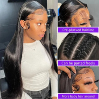 Vente en gros perruque droite brésilienne cheveux humains naturels perruques dentelle frontale cheveux humains perruques cheveux humains pour femmes noires
