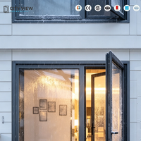 Ventanas Francesas de Aluminio con Doble Vidrio Templado de Lujo, Estándar CE, con Diseño de Rejilla, Resistentes a Huracanes, Ventana SDL de Aluminio