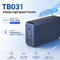 علبة تخزين U.2 SSD من نوع Thunderbolt 3/USB4 بسرعة 32 جيجابت في الثانية مع مروحة مدمجة وهيكل من الألومنيوم، تدعم تحويل U.2 NVMe، متوافقة مع أنظمة ويندوز/ماك/لينكس