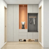 Meuble à chaussures moderne sur mesure pour entrée, armoire de rangement pour couloir avec tiroirs, meuble de rangement intégré pour entrée d'appartement