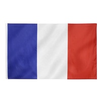 Drapeaux nationaux français bleus, blancs et rouges, imprimés double face en polyester, 3x5 pieds, pour l'encouragement mondial européen