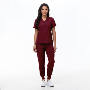 <span class=keywords><strong>Blouse</strong></span> Médicale Stretch de <span class=keywords><strong>Couleur</strong></span> Foncée Tendance avec Logo Personnalisé, Uniforme Clinique Dentaire - Product Image 3