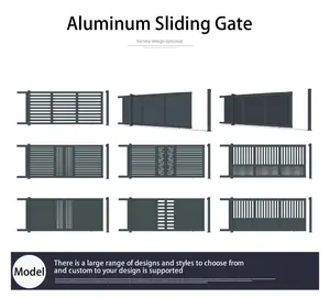 JHR Security Gates Design Schiebe tor Motor Remote Kit Aluminium Custom House Garden Automatische Metall tore Metallic Gate