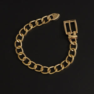 Tobillera de aleación de zinc estilo punk con hebilla de bloqueo, diseño geométrico para mujer, joyería de moda, accesorio de playa de verano - Product Image 6