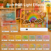 Tableau de Dessin LED Effaçable à Lumière Uniforme et Protectrice pour les Yeux, 16 Modes d'Éclairage, Rechargeable 1500mAh, Vente Chaude Directe Usine