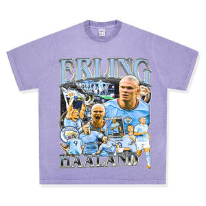 High Street Vintage Washed Norwegian Football Star # T-shirt 9 250G pour homme, coupe ample, style urbain - Product Image 2