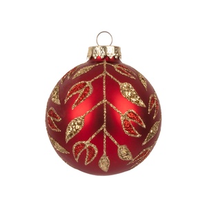 <span class=keywords><strong>Boules</strong></span> de Noël festives en verre rouge, <span class=keywords><strong>transparentes</strong></span>, peintes à la main, à suspendre - Product Image 6