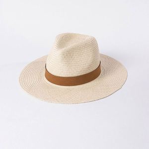 Chapeaux de plage grande taille tendance été, en paille naturelle Panama, protection solaire pour sports de plein air, voyages, pêche, protection UV - Product Image 3