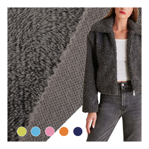 <span class=keywords><strong>Tela</strong></span> de poliéster 100% <span class=keywords><strong>gris</strong></span> de colores sólidos, <span class=keywords><strong>tela</strong></span> Sherpa de piel sintética de felpa suave para chaqueta de invierno - Product Image 1