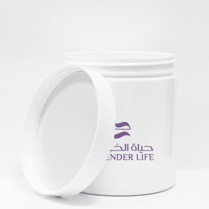 Beurre corporel 500 ml, pot en plastique, couvercle blanc, feuille d'aluminium intérieure, prêt pour l'étiquetage, boîte, cellophane, marque privée - Product Image 1