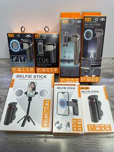 JC36 JC-36 Perche à <span class=keywords><strong>selfie</strong></span> magnétique - Support de rangement compact de voyage à quatre pieds pour équipement de photographie de téléphone portable - Product Image 1