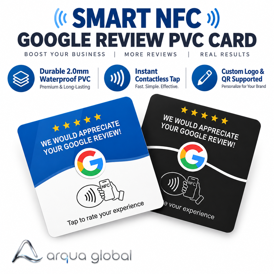 Custom NFC Tap Review Stand Durable PVC Tabletop Card 13.56MHz ...