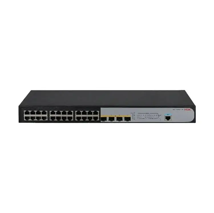 H3C – Original nouveau 24 10/100/1000Base-T Ports électriques + 4 1000Base-X SFP Port optique commutateur de gestion Web