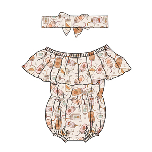 Abito monopezzo con maniche di pizzo da ragazza appena arrivato vestito intero per neonati con motivi a base di frutta - Product Image 2